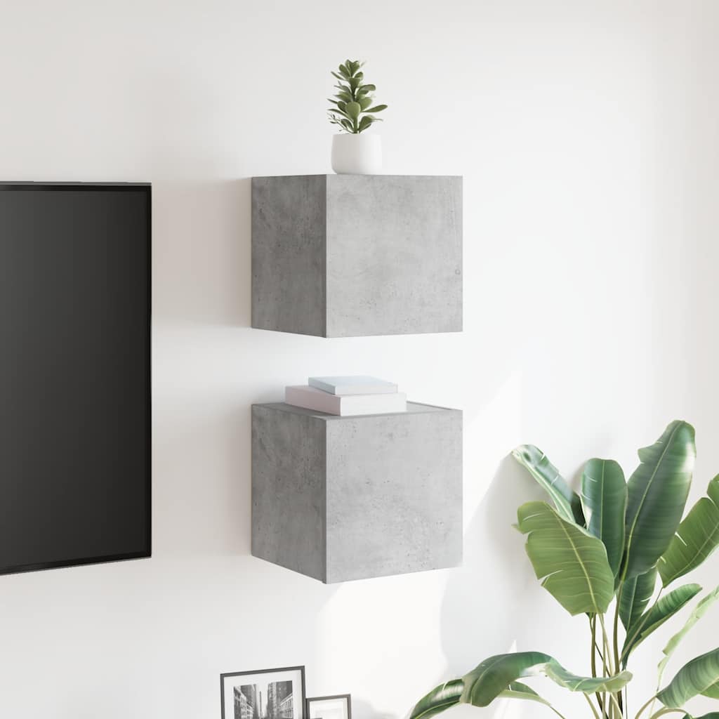 Zidni TV ormarići 2 kom siva boja betona 30,5 x 30 x 30 cm