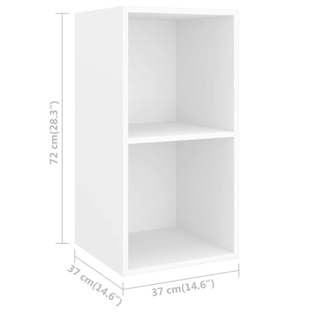 Zidni TV ormarić bijeli 37 x 37 x 72 cm od konstruiranog drva