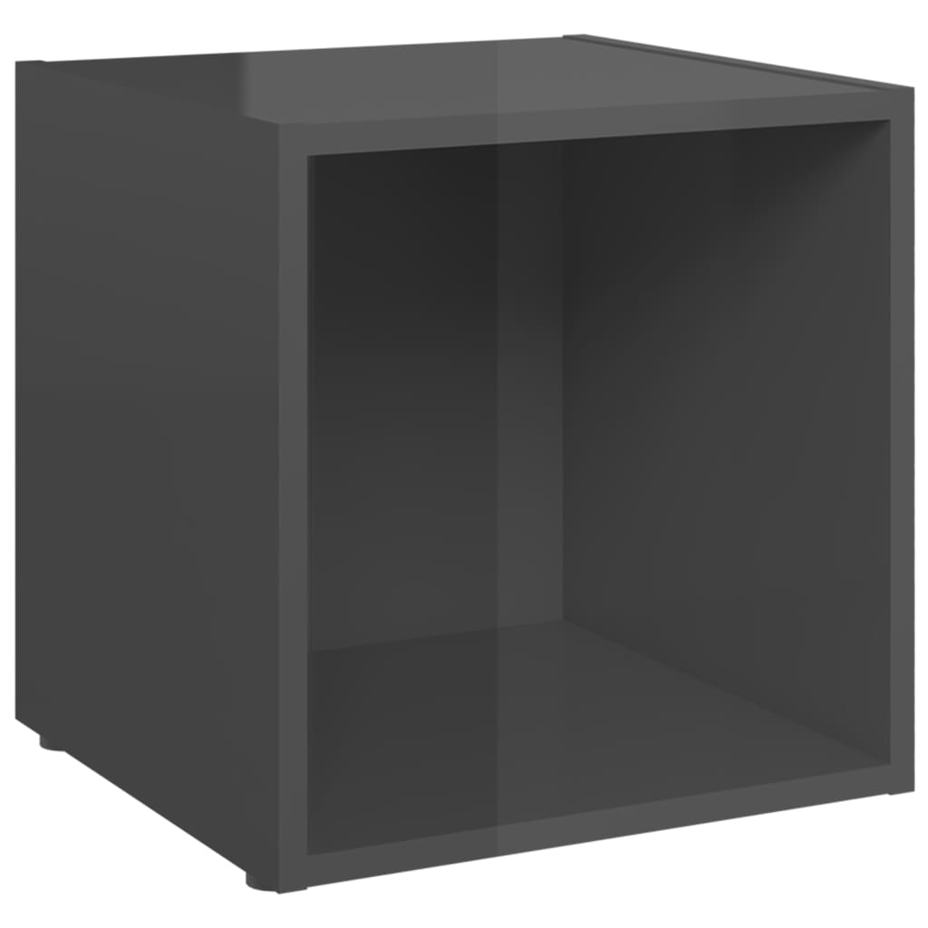 TV ormarići 4 kom sjajni sivi 37 x 35 x 37 cm konstruirano drvo