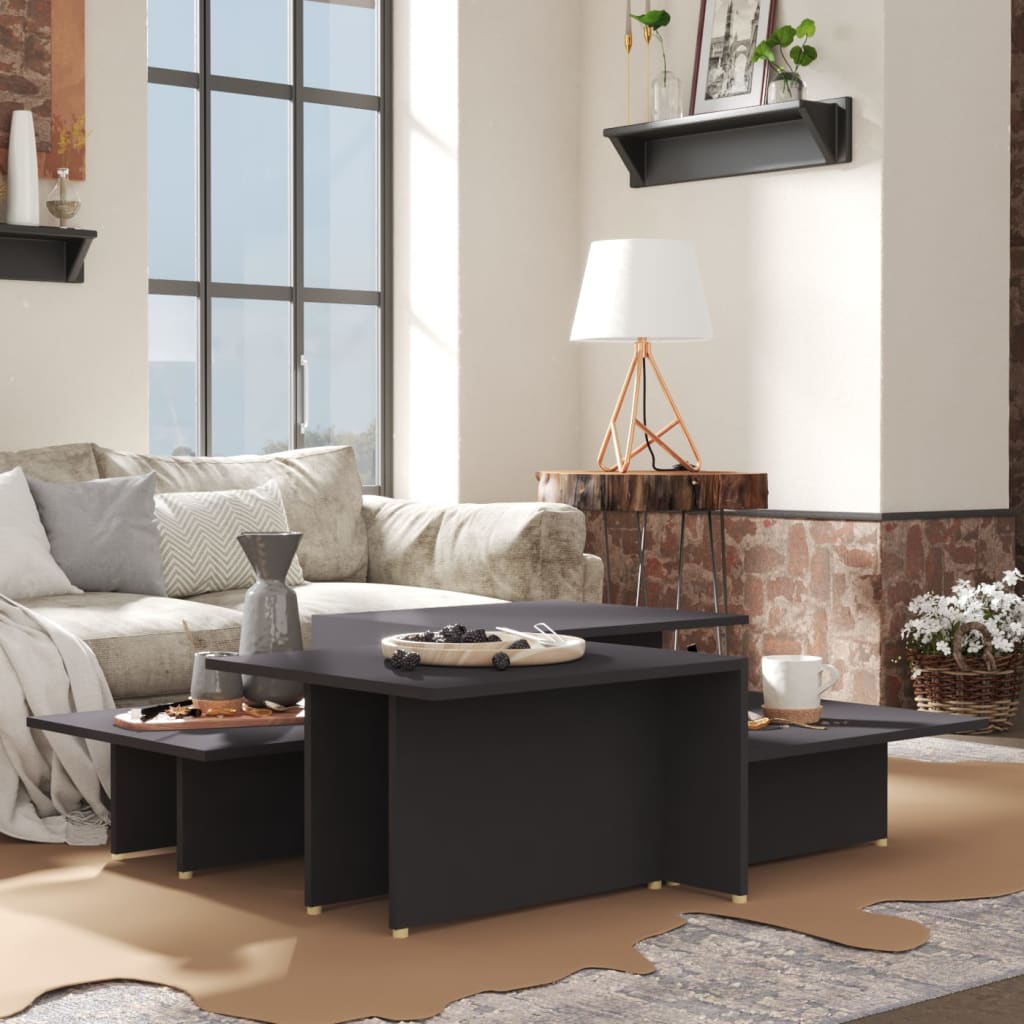 Stolići za kavu 2 kom sivi 111,5 x 50 x 33 konstruirano drvo