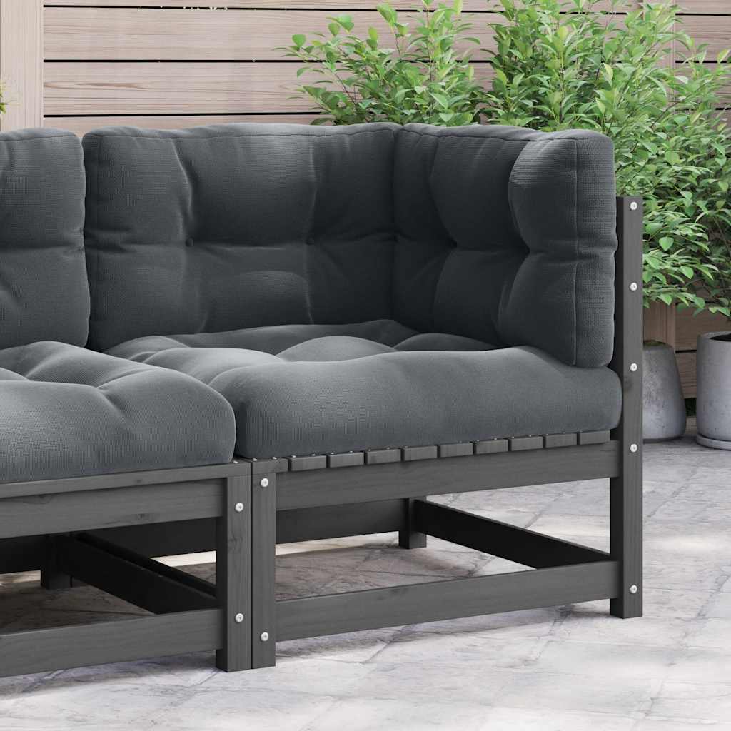 Kutna vrtna sofa s antracit jastucima od masivne borovine