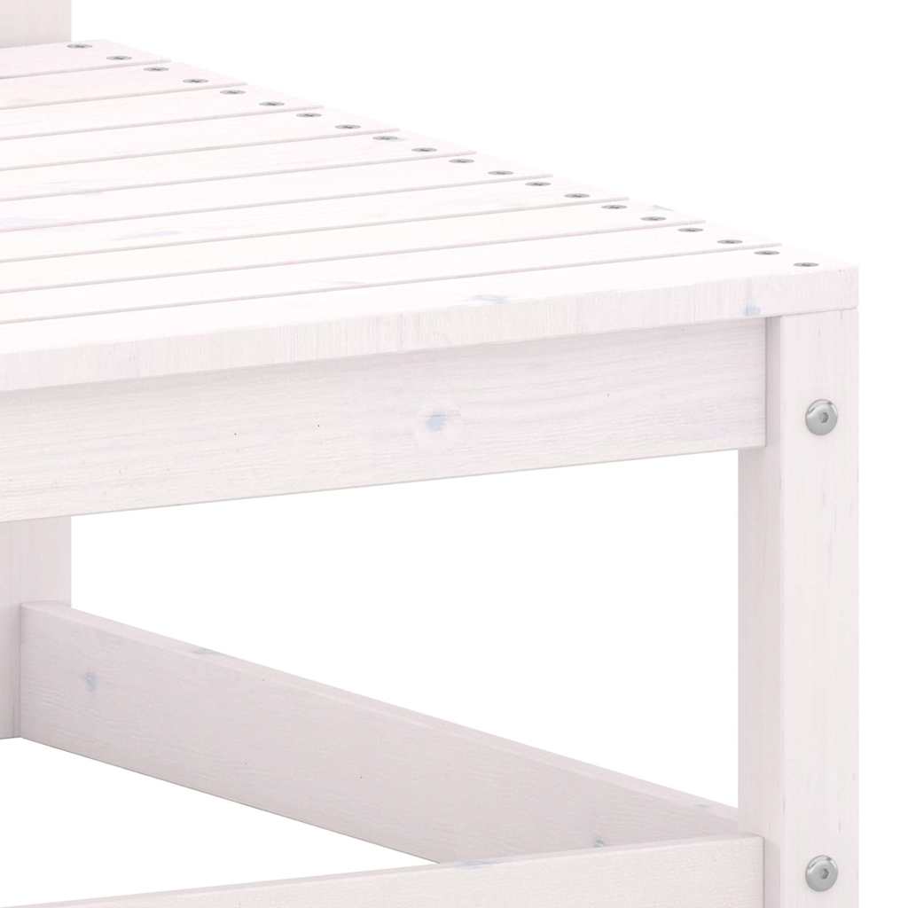 Vrtni taburei s jastucima 2 kom bijeli od masivne borovine