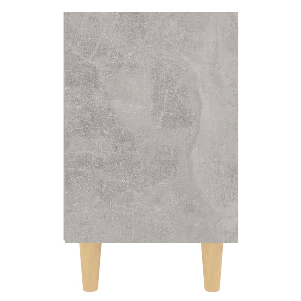 Noćni ormarić s drvenim nogama siva boja betona 40 x 30 x 50 cm