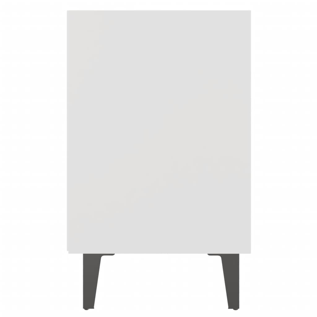 Noćni ormarići s metalnim nogama 2 kom bijeli 40 x 30 x 50 cm