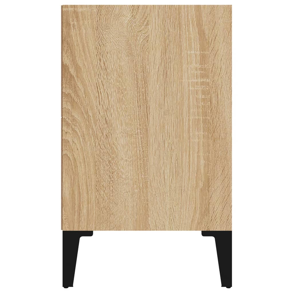 Noćni ormarić s metalnim nogama boja hrasta 40 x 30 x 50 cm