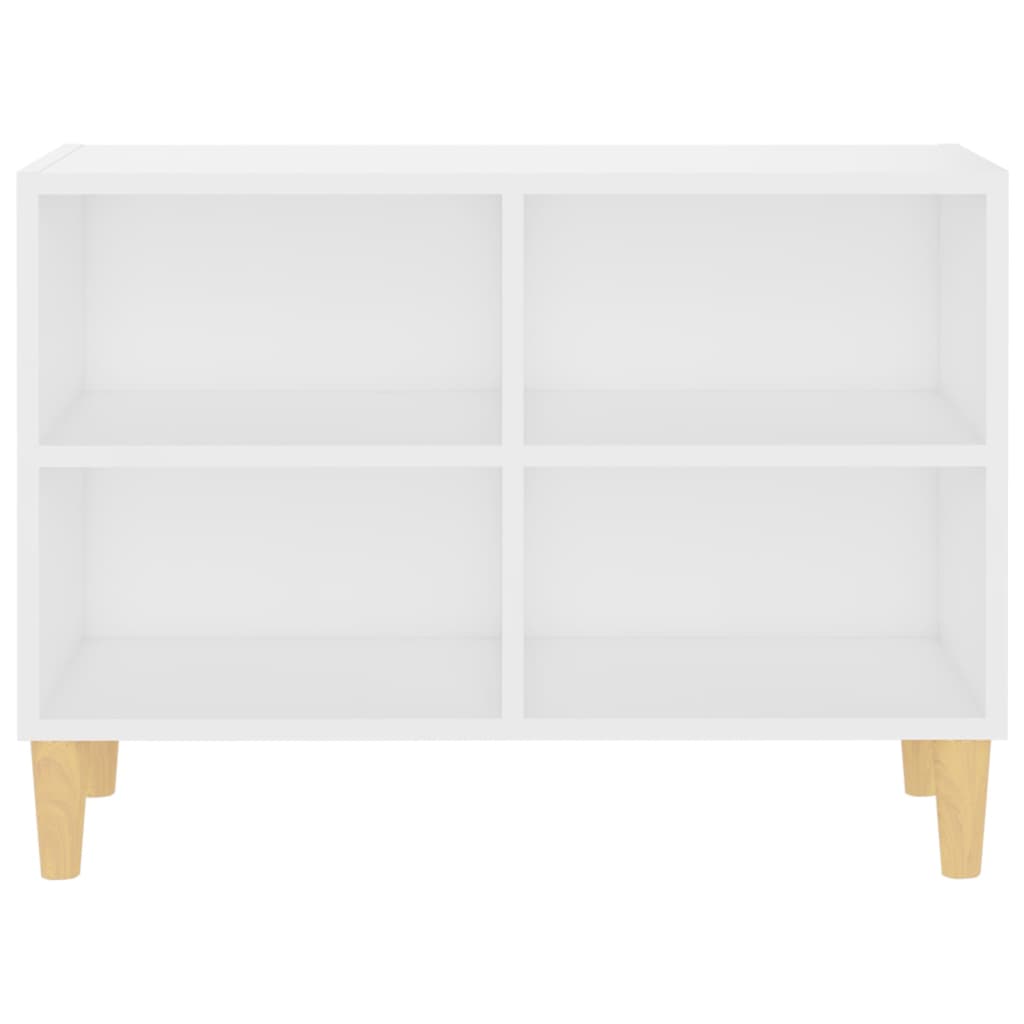 TV ormarić s nogama od masivnog drva bijeli 69,5 x 30 x 50 cm