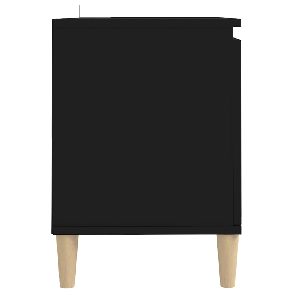 TV ormarić s nogama od masivnog drva crni 103,5 x 35 x 50 cm