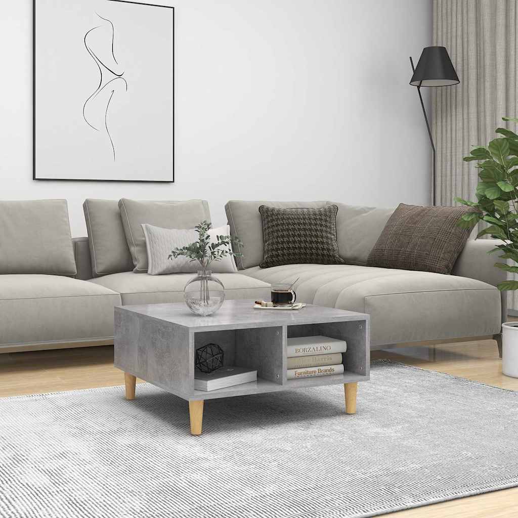 Stolić za kavu siva boja betona 60x60x30 cm konstruirano drvo