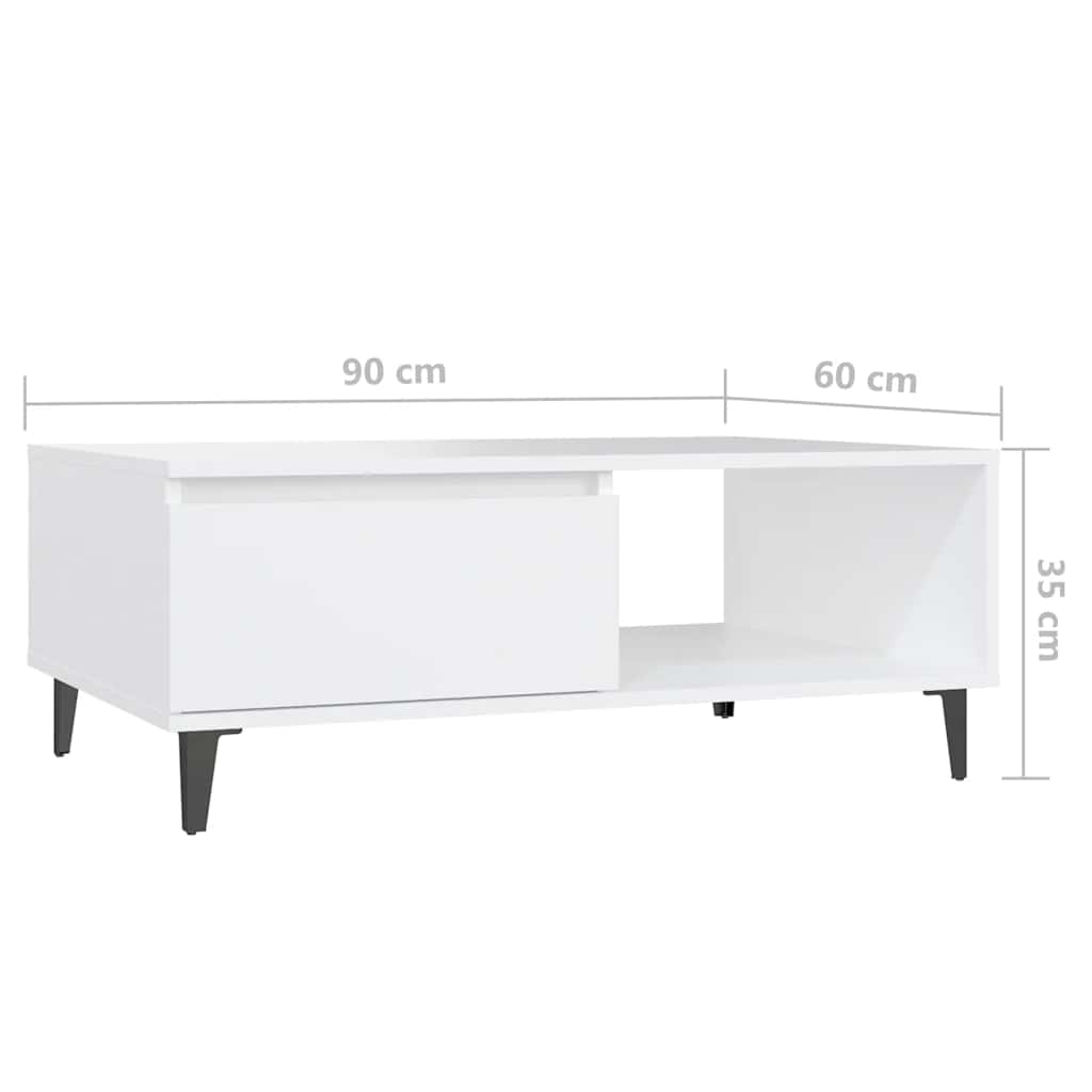 Stolić za kavu bijeli 90 x 60 x 35 cm od iverice