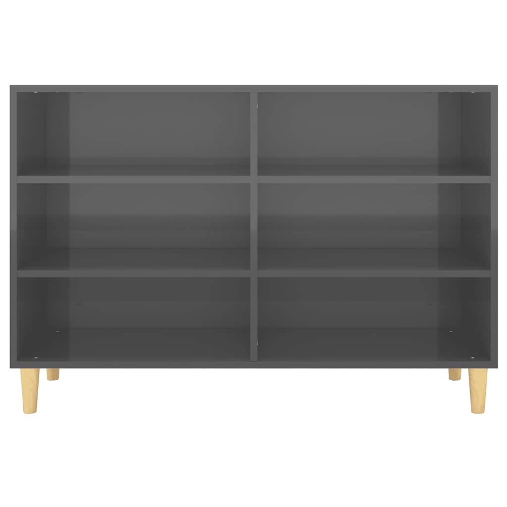 Komoda sjajna siva 103,5 x 35 x 70 cm od konstruiranog drva