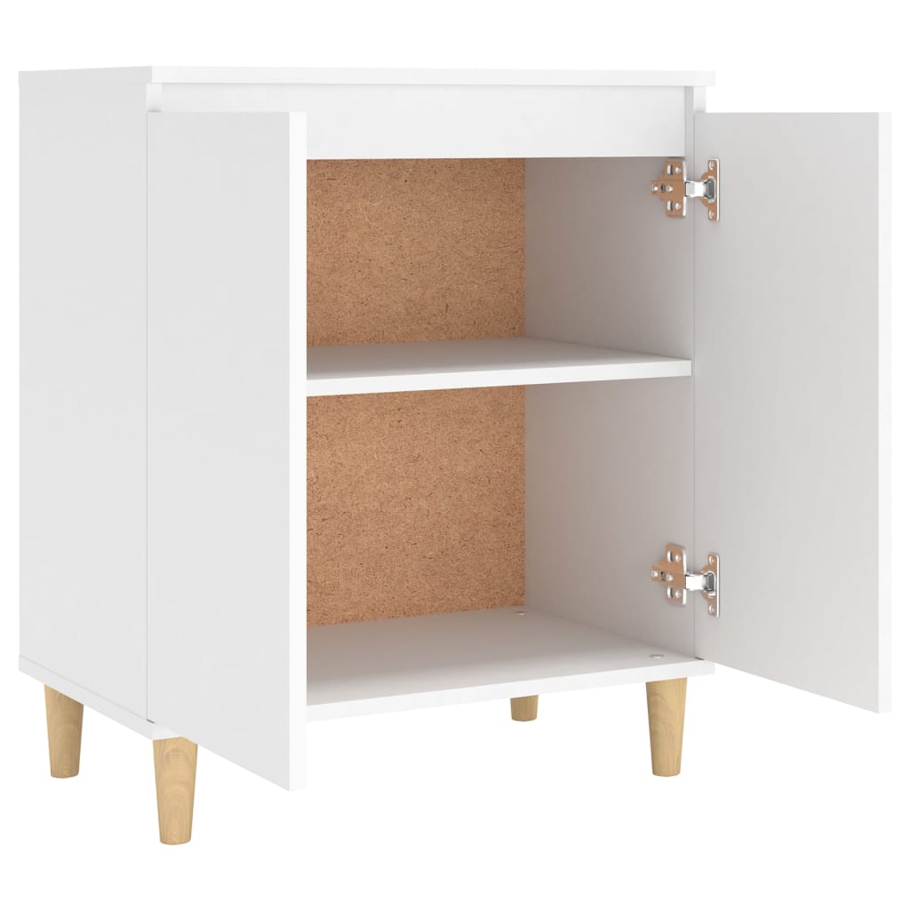 Komoda s drvenim nogama bijela 60x35x70 cm konstruirano drvo