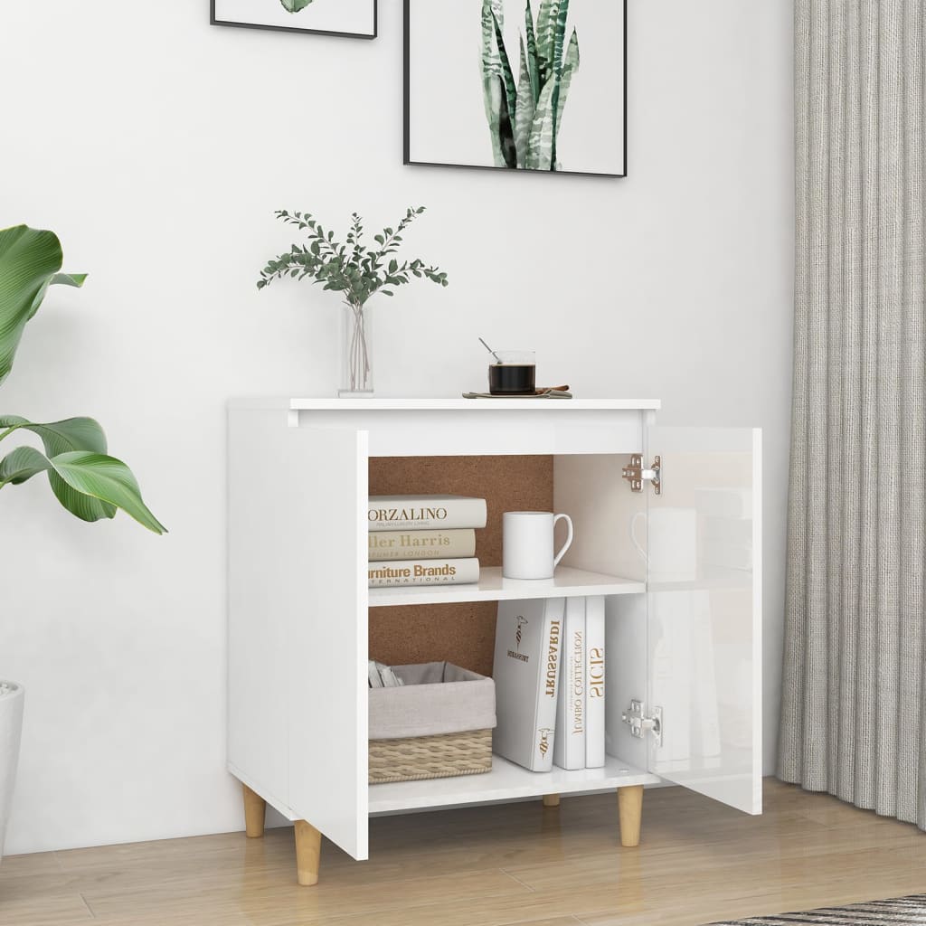Komoda sjajna bijela 60 x 35 x 70 cm od konstruiranog drva