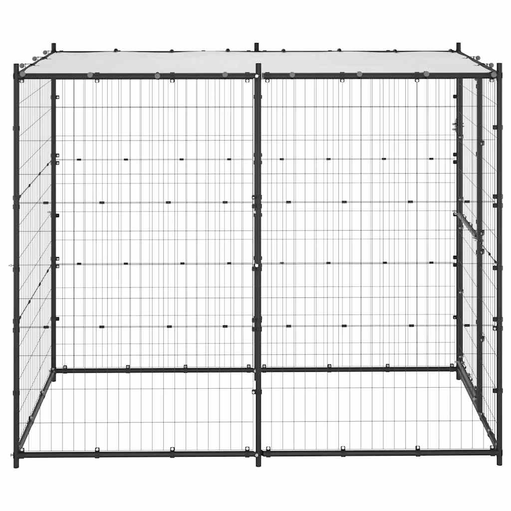 Vanjski kavez za pse s krovom čelični 110 x 220 x 180 cm