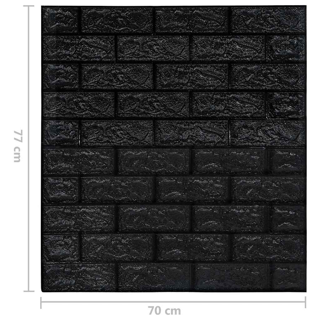 3D zidne tapete s uzorkom cigli samoljepljive 40 kom crne
