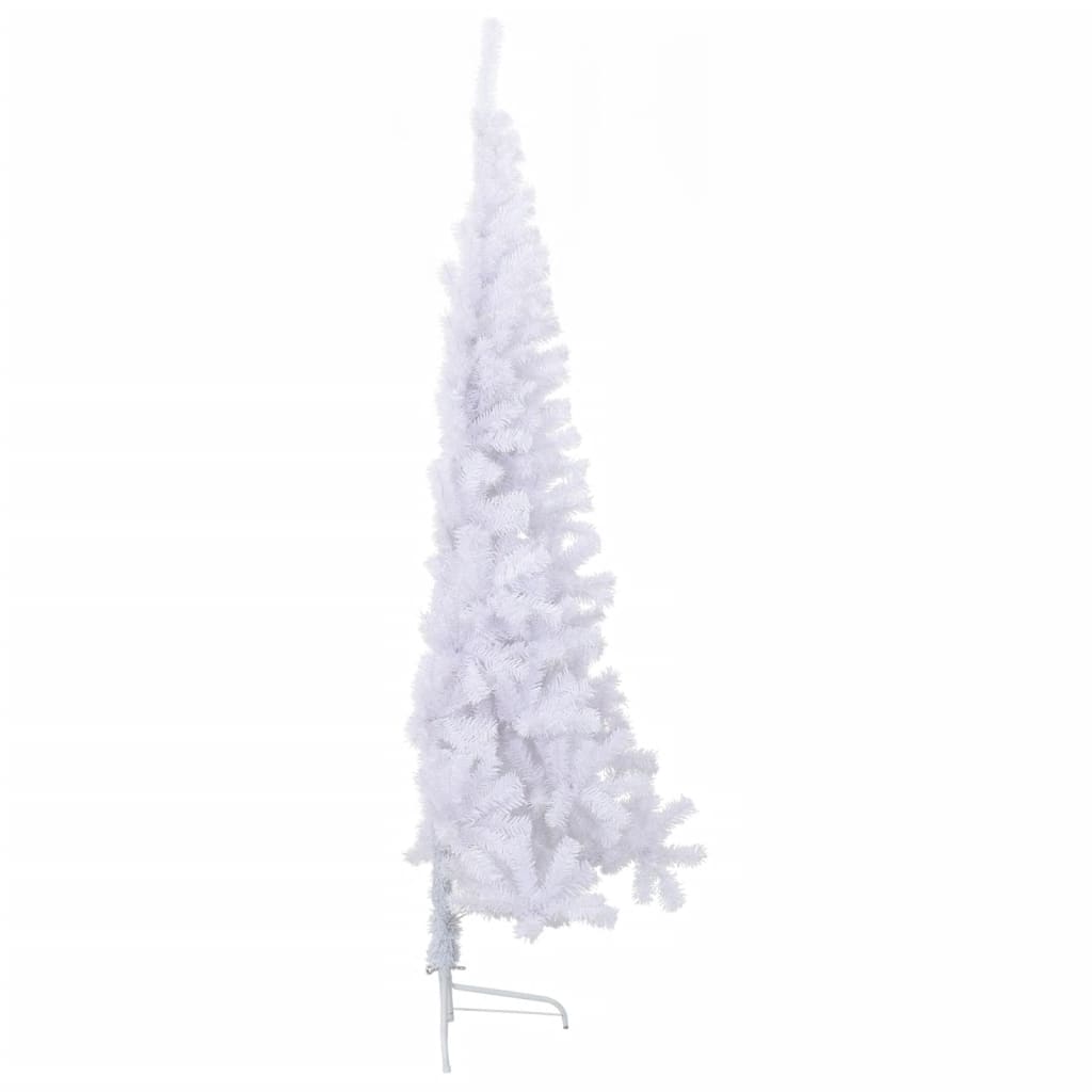 Umjetna polovica božićnog drvca sa stalkom bijela 240 cm PVC