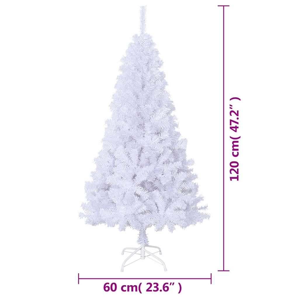 Umjetno božićno drvce s gustim granama bijelo 120 cm PVC