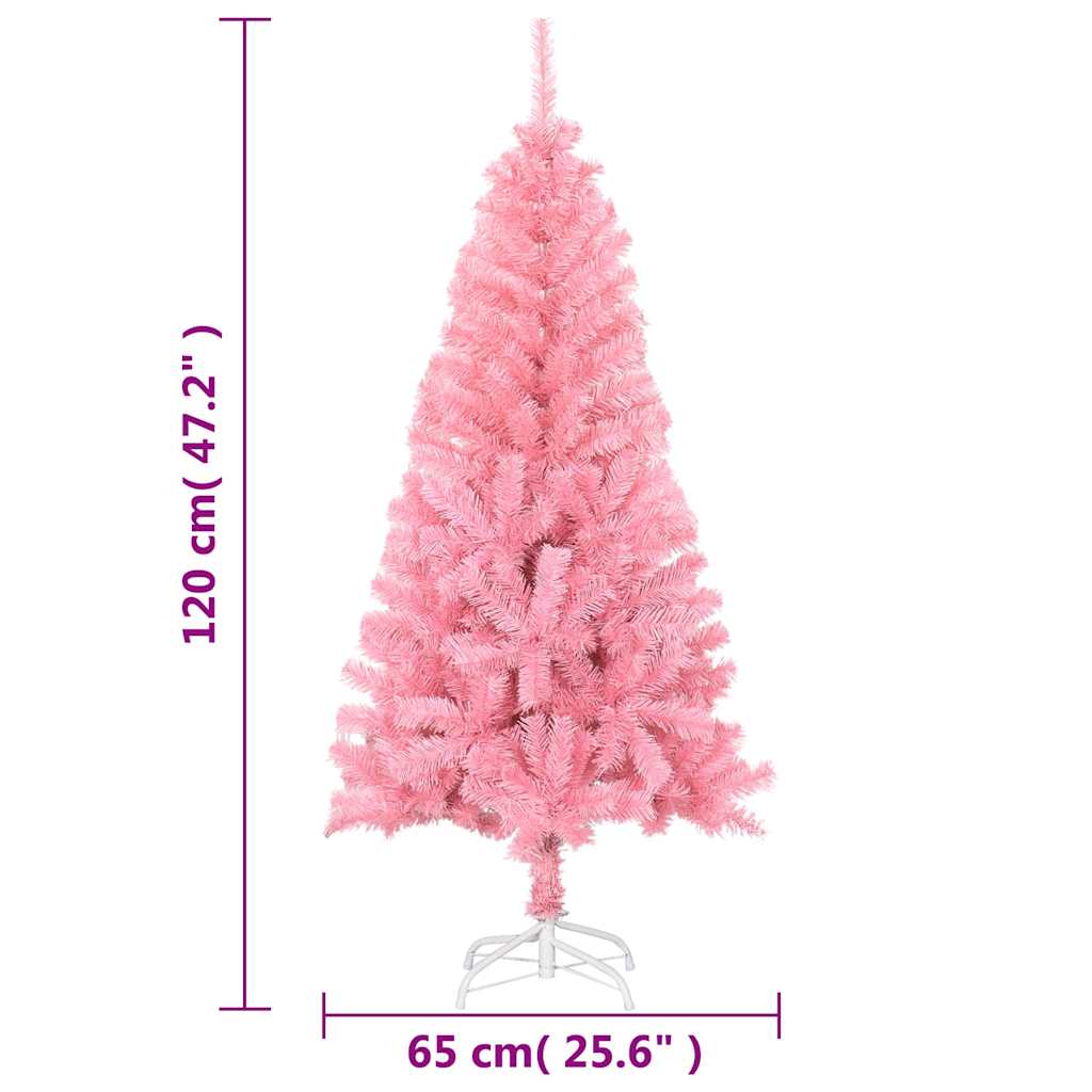 Umjetno božićno drvce sa stalkom ružičasto 120 cm PVC