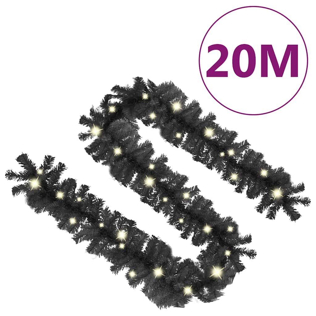 Božićna girlanda s LED svjetlima 20 m crna