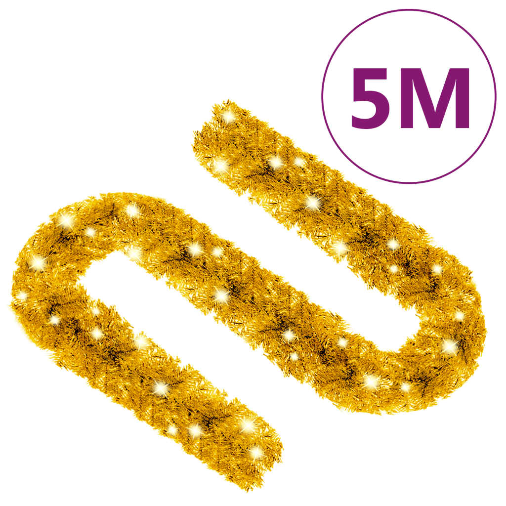 Božićna girlanda s LED svjetlima 5 m zlatna