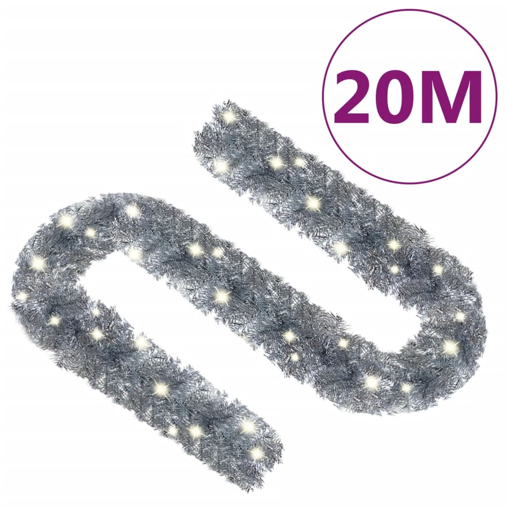 Božićna girlanda s LED svjetlima 20 m srebrna