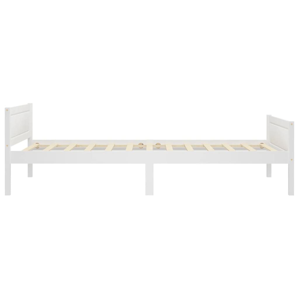 Okvir za krevet od masivne borovine bijeli 100 x 200 cm