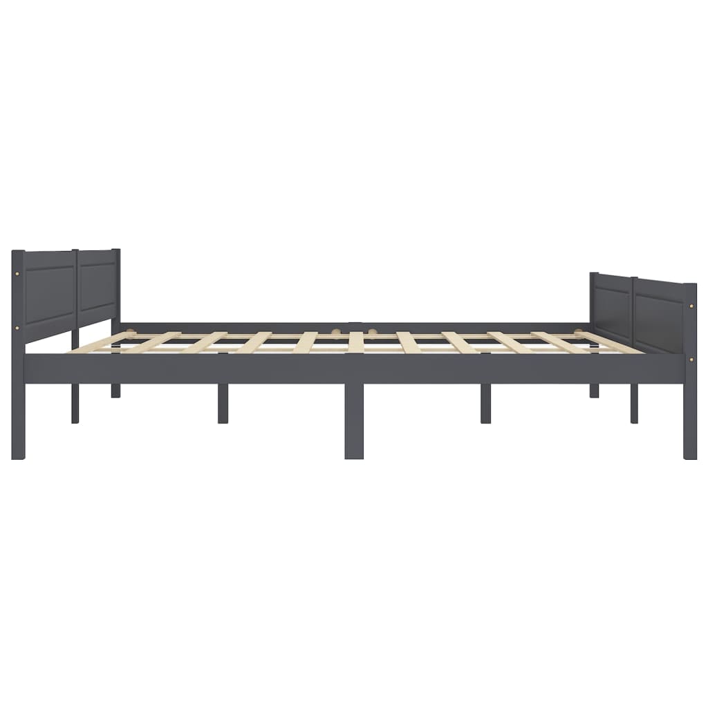 Okvir za krevet od masivne borovine sivi 200 x 200 cm