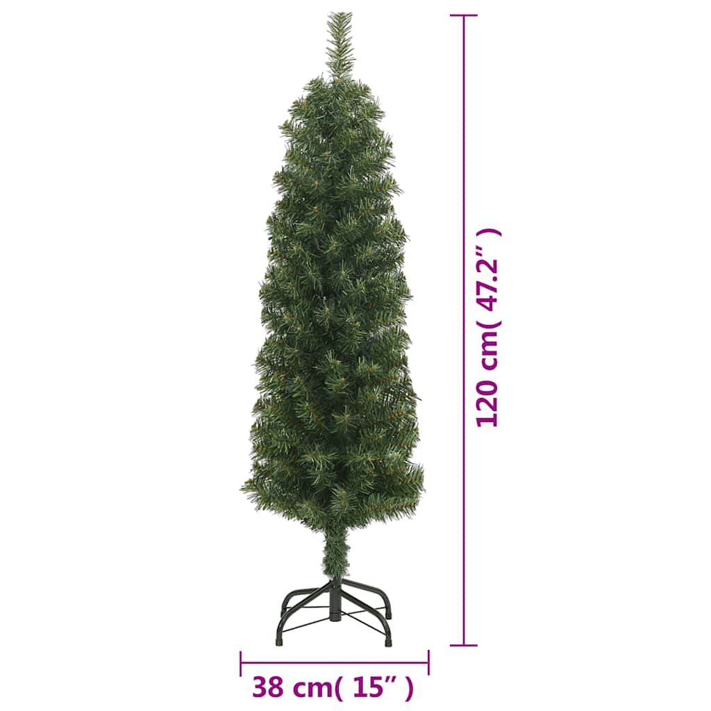 Tanko umjetno božićno drvce sa stalkom zeleno 120 cm PVC