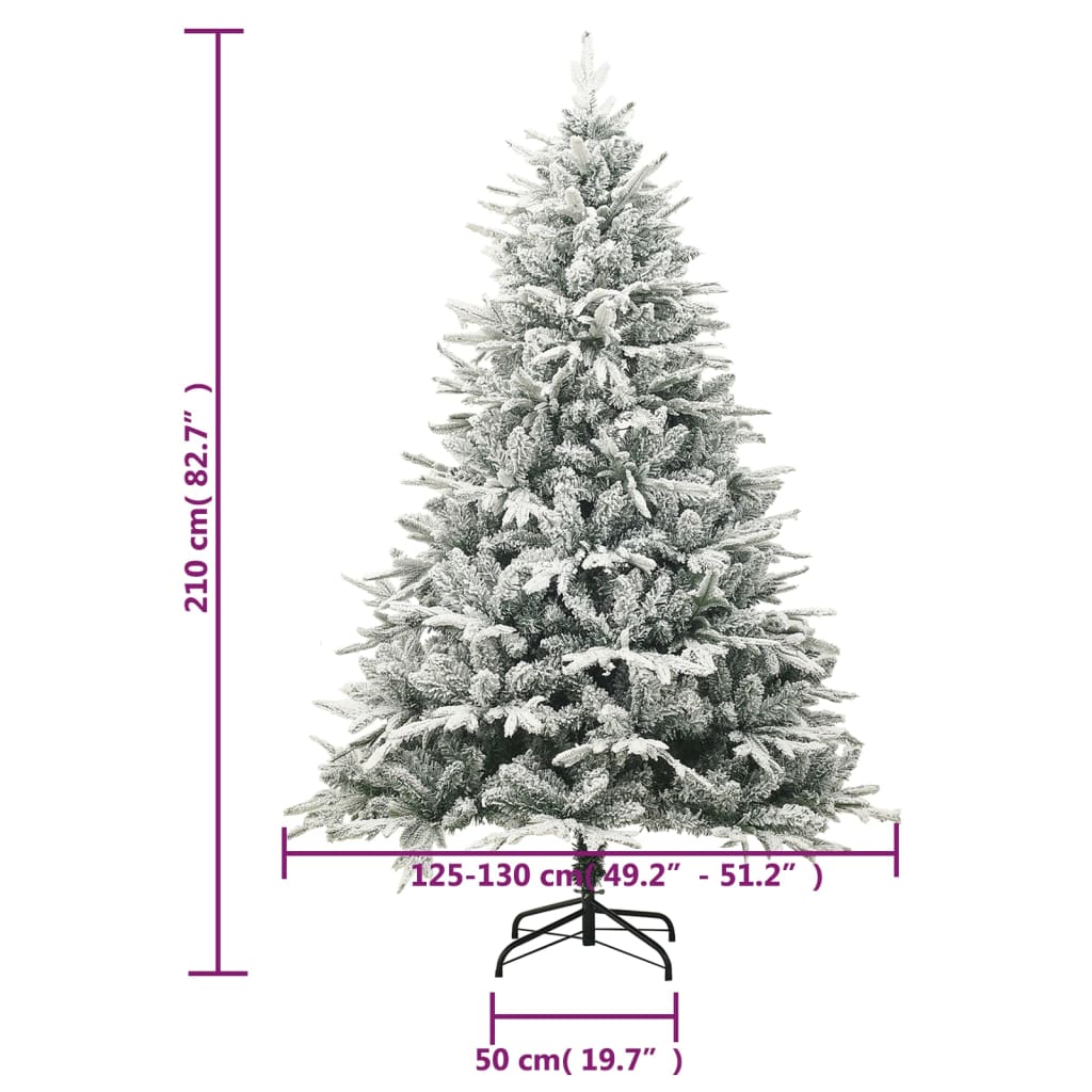 Umjetno božićno drvce sa snijegom zeleno 210 cm PVC i PE