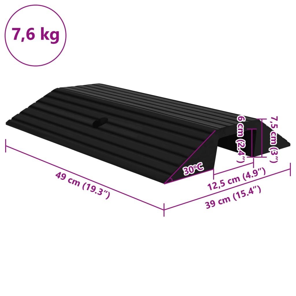 Prilazne rampe u obliku mosta 3 kom 49x40x8 cm gumene