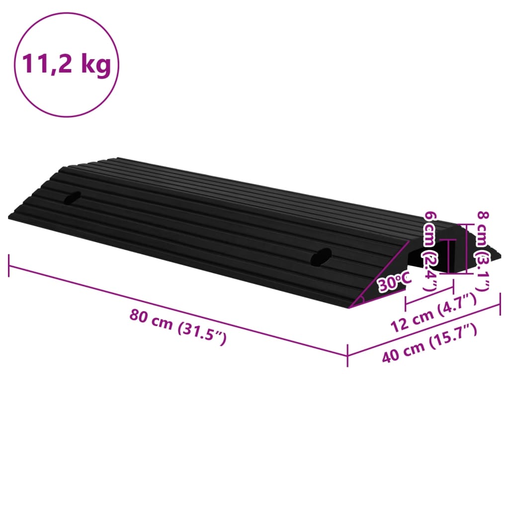 Prilazne rampe u obliku mosta 2 kom 80 x 40 x 8 cm gumene