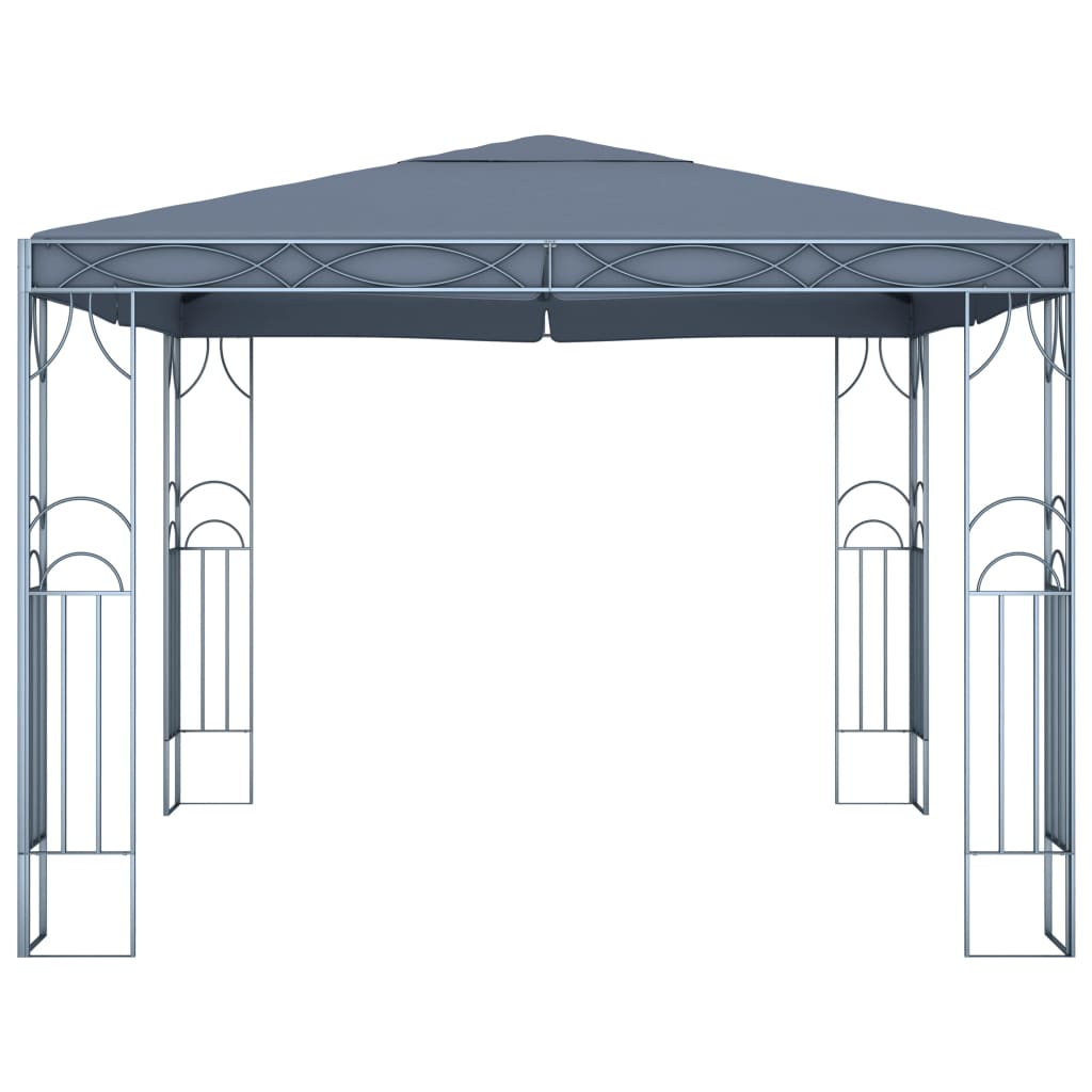 Sjenica s LED svjetlosnim trakama 300 x 300 cm antracit