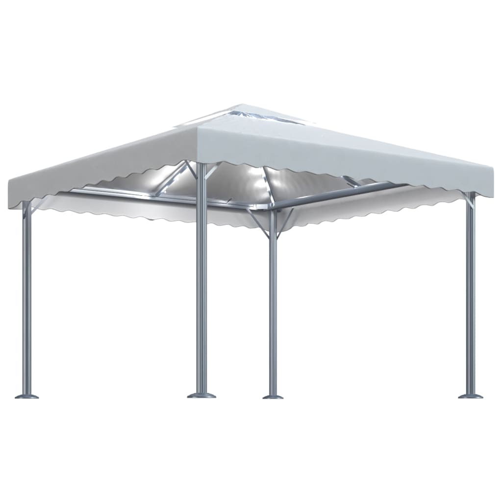 Sjenica s LED svjetlosnim trakama 300 x 300 cm krem aluminijska