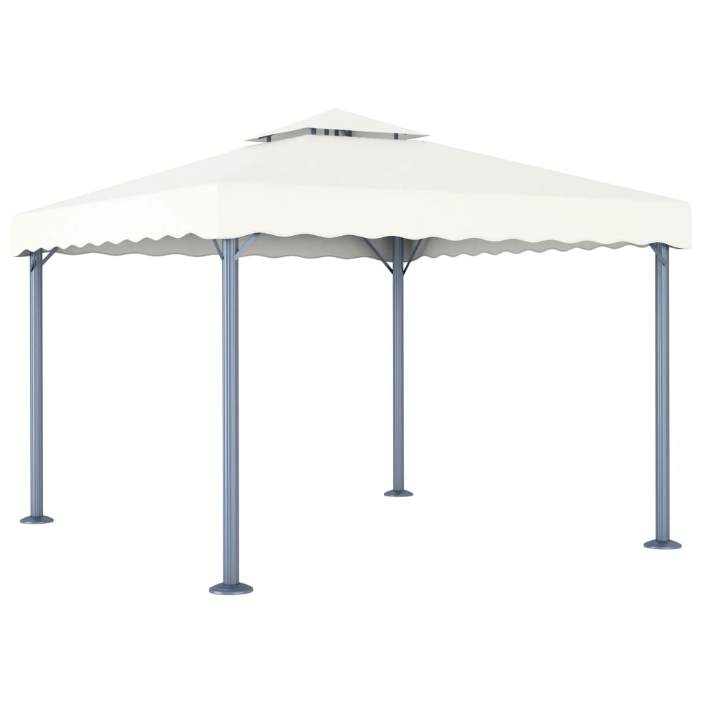 Sjenica s LED svjetlosnim trakama 300 x 300 cm krem aluminijska