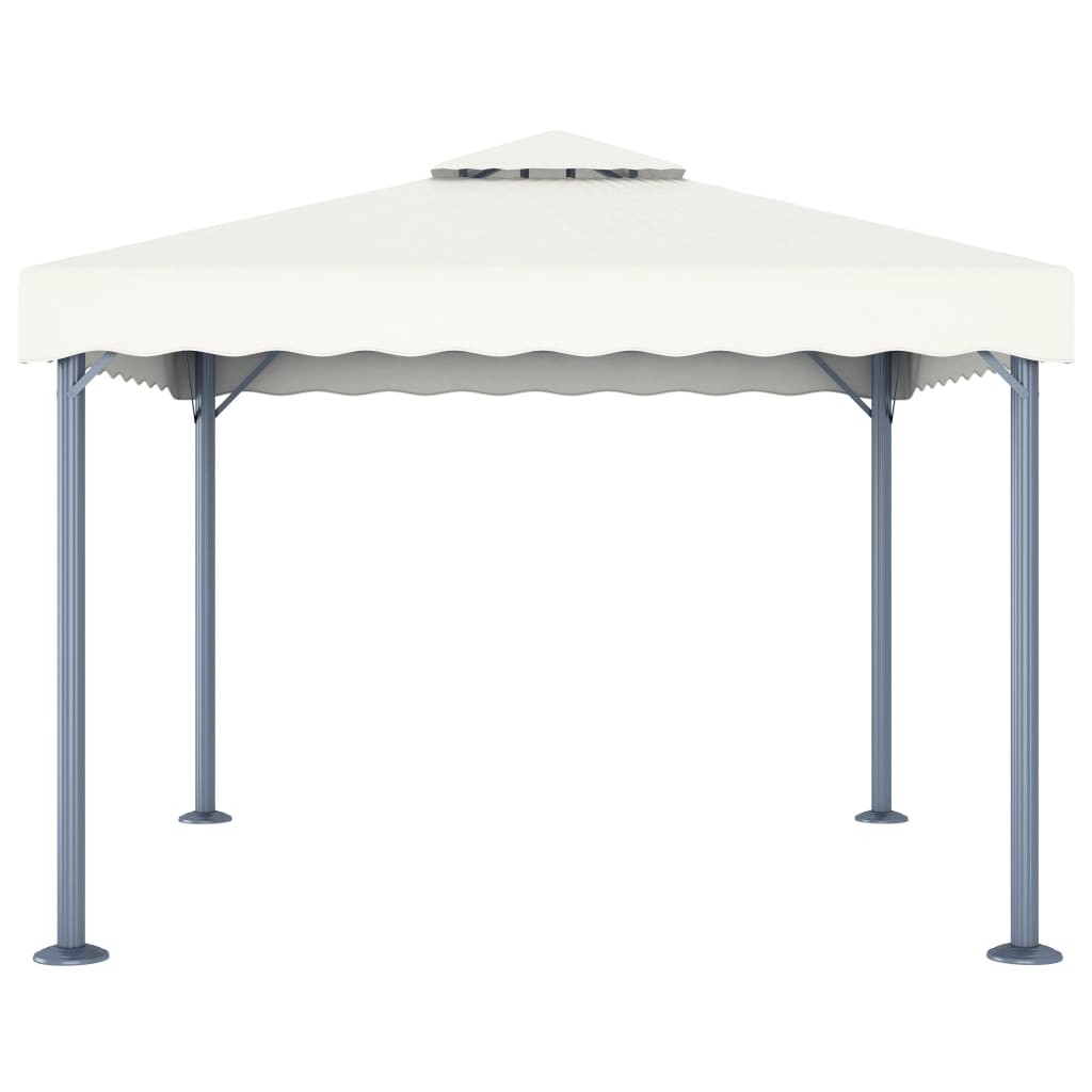 Sjenica s LED svjetlosnim trakama 300 x 300 cm krem aluminijska