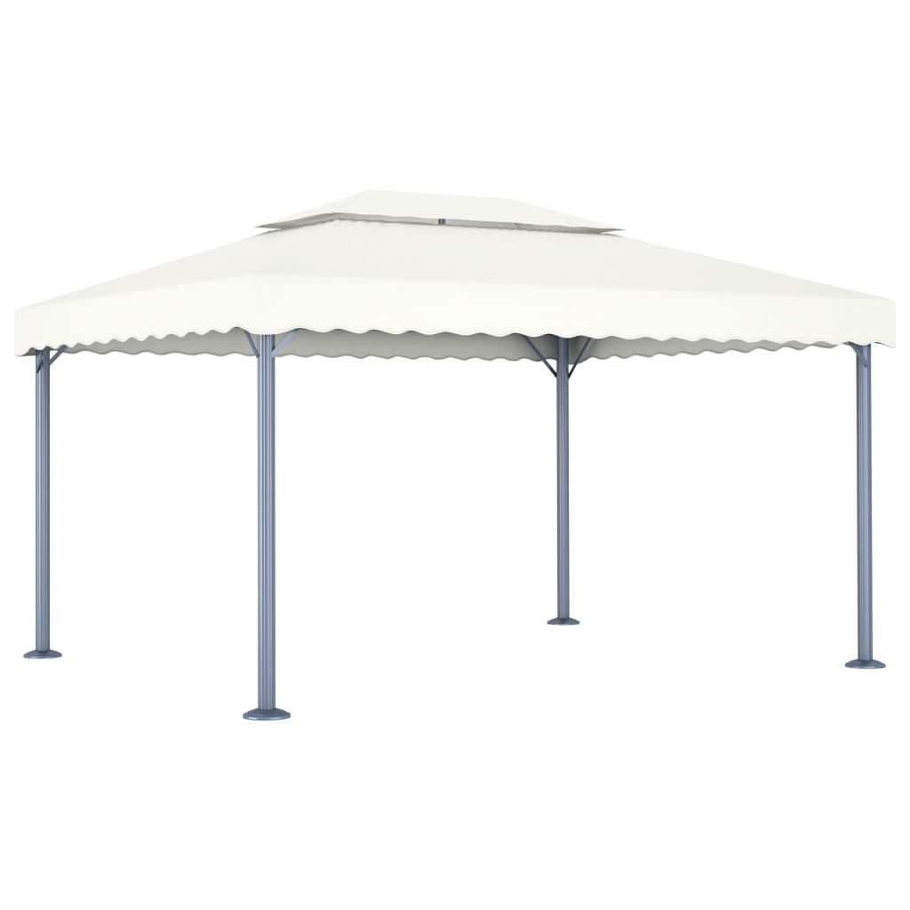 Sjenica s LED svjetlosnim trakama 400 x 300 cm krem aluminijska