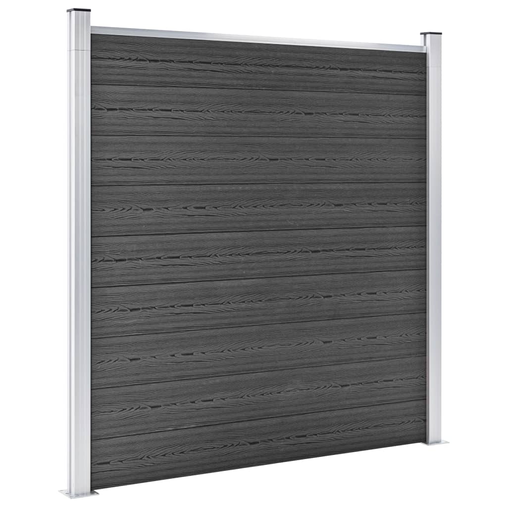 Set panela za ogradu WPC 353 x 186 cm crni