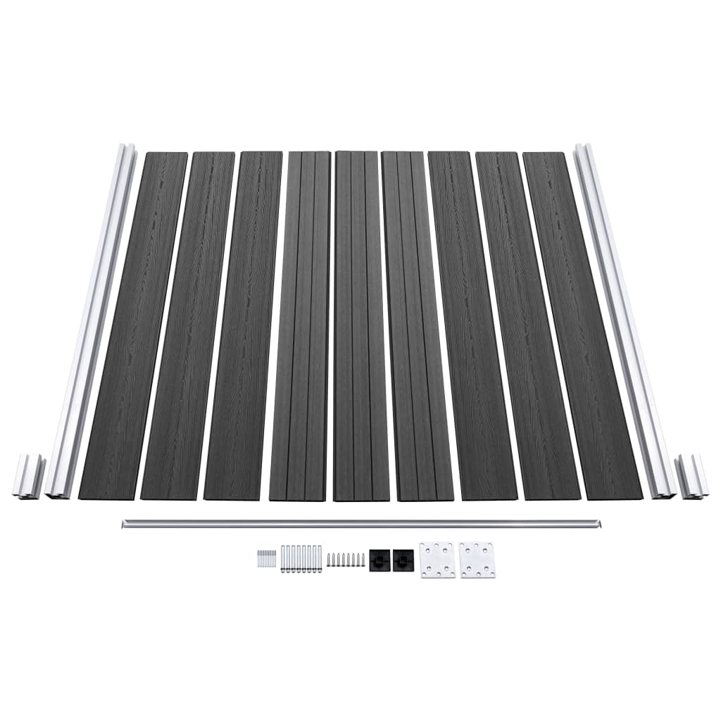Set panela za ogradu WPC 526 x 186 cm crni