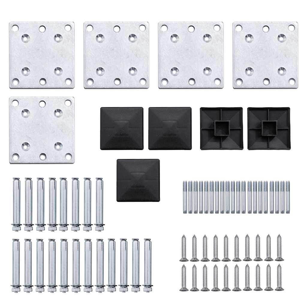 Set panela za ogradu WPC 699 x 186 cm crni