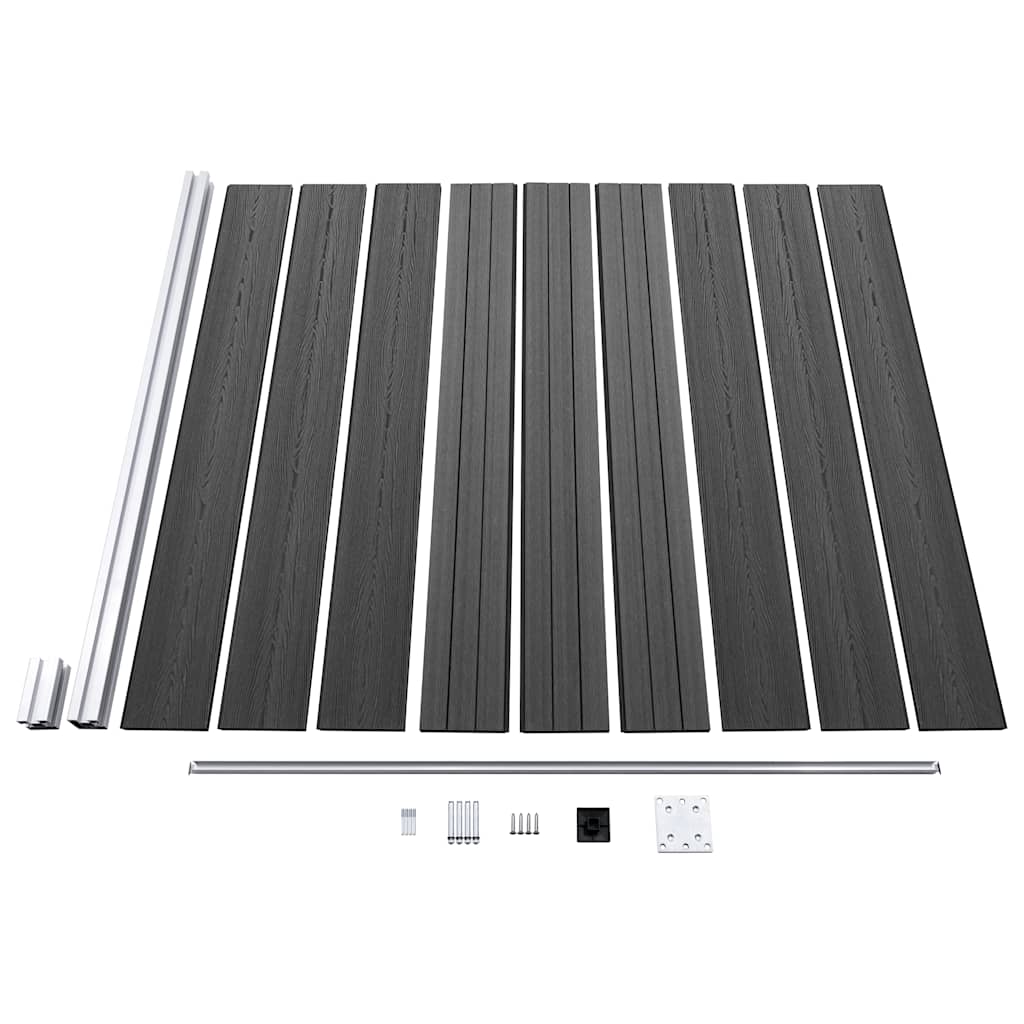 Set panela za ogradu WPC 872 x 186 cm crni