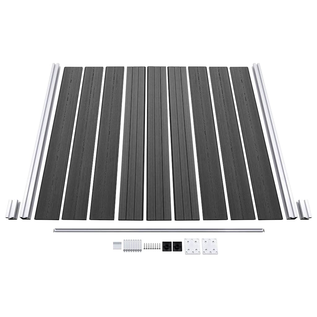 Set panela za ogradu WPC 1045 x 186 cm crni