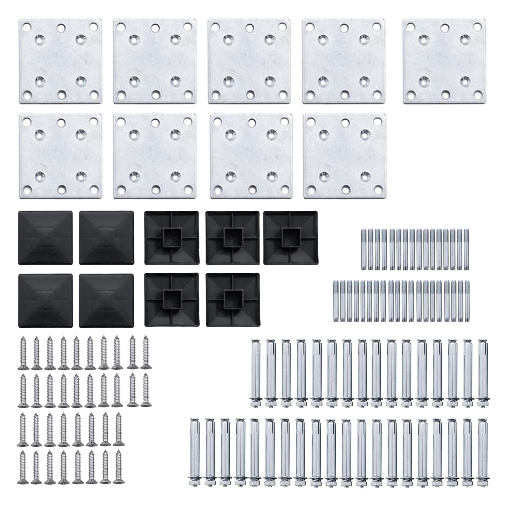 Set panela za ogradu WPC 1391 x 186 cm crni