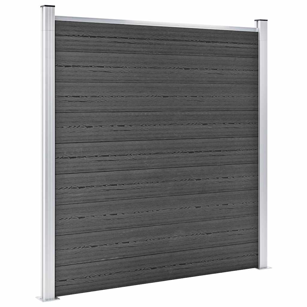 Set panela za ogradu WPC 1564 x 186 cm crni