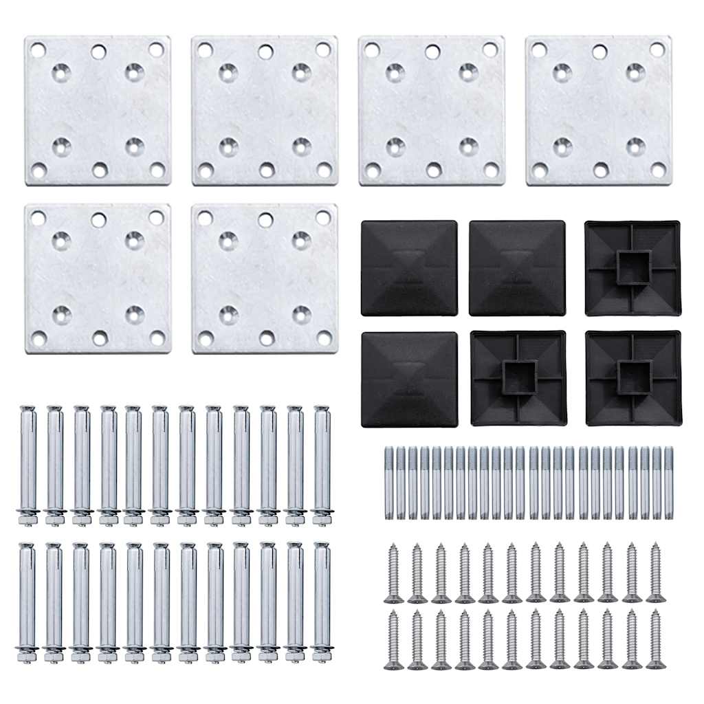 Set panela za ogradu WPC 792 x (105 - 186) cm crni