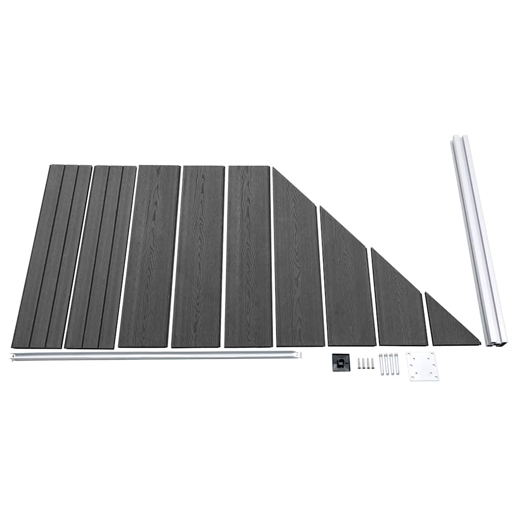 Set panela za ogradu WPC 792 x (105 - 186) cm crni