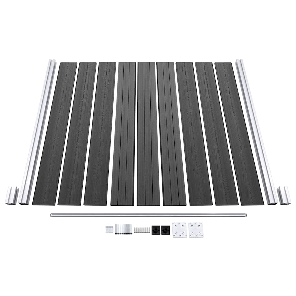 Set panela za ogradu WPC 792 x (105 - 186) cm crni