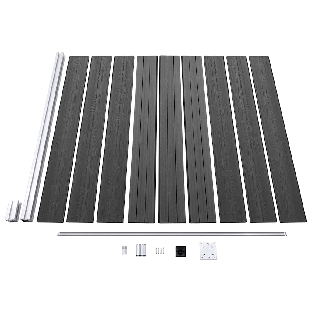 Set panela za ogradu WPC 1830 x (105 - 186) cm crni
