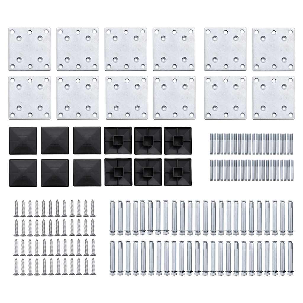 Set panela za ogradu WPC 1830 x (105 - 186) cm crni