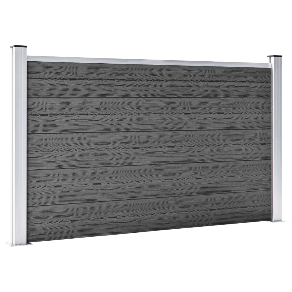 Set panela za ogradu WPC 353 x 105 cm crni