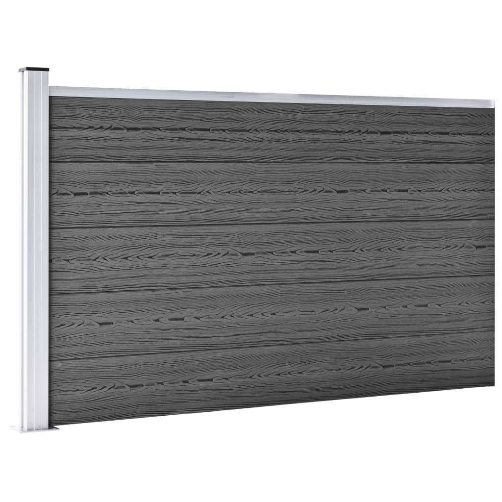 Set panela za ogradu WPC 353 x 105 cm crni