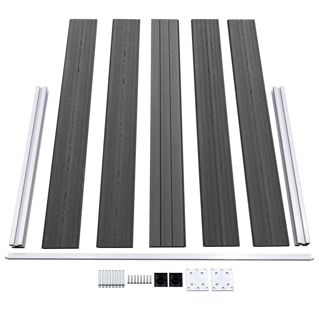 Set panela za ogradu WPC 526 x 105 cm crni